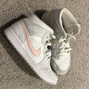 Nike Air Jordan Gray and Pink Athletic Shoes